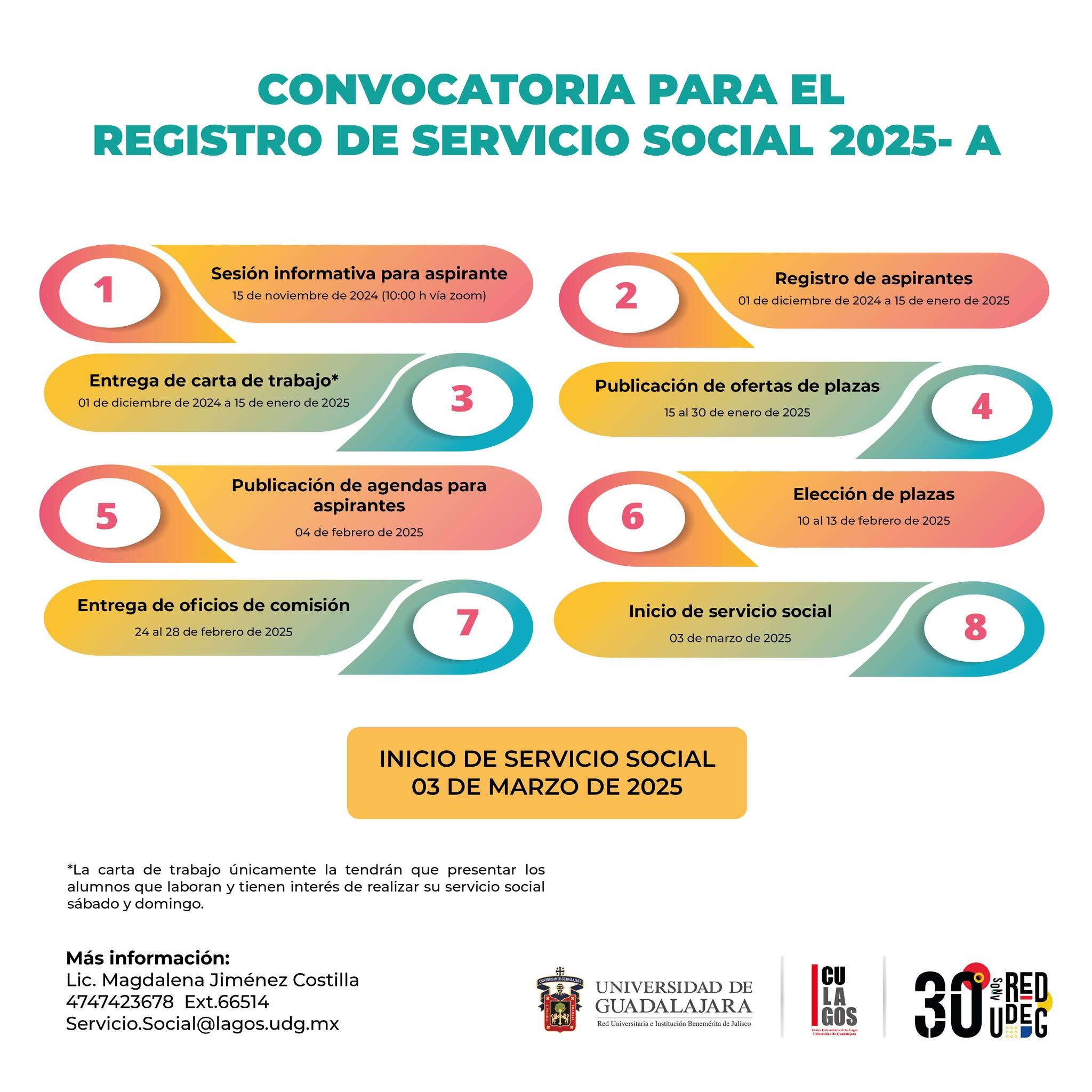 Convocatoria vigente de servicio social